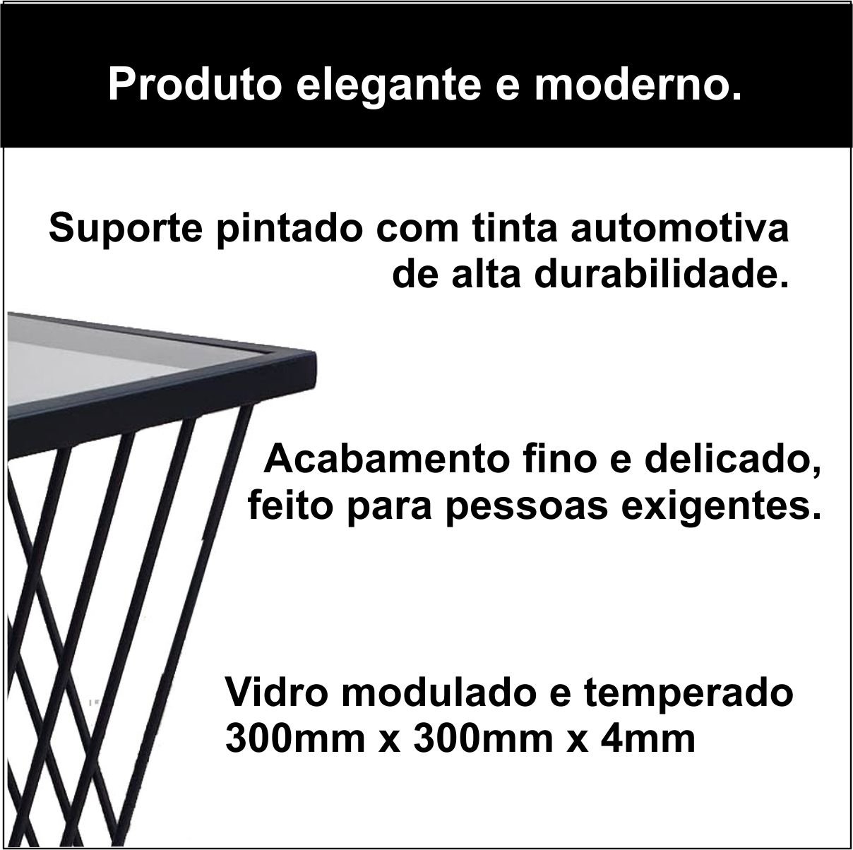 Suporte para Vaso de Ferro Tampo de Vidro  Estilo Industrial - 3