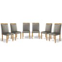 Ver imagem 1 de Kit com 6 Cadeiras Ana Madeira Maciça Estofadas para Mesa de Jantar Veludo Chumbo 109
