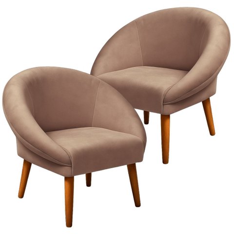 Jogo 2 Poltronas Decor para Recepção Sala de Espera Comercial Veludo Macio Base Estável