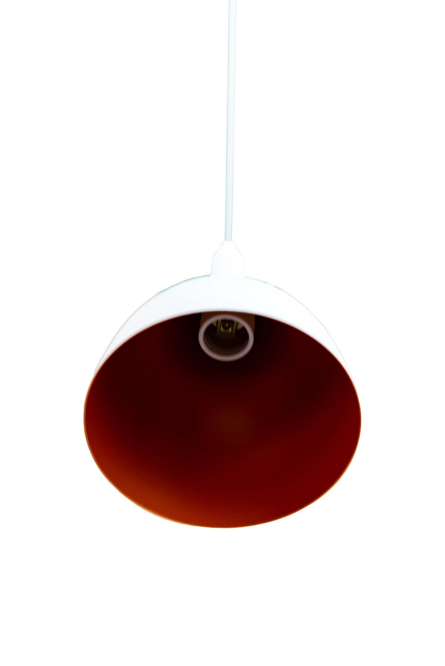 Pendente Alumínio Gota Branco c/ Cobre Duplo na Canopla Cobre - 5
