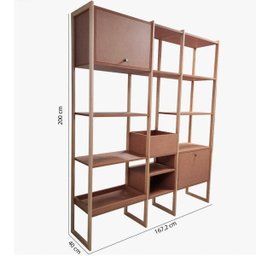 Estante 5 Prateleiras 4 Nichos Firenze Divicar Móveis - 3 Estante 5 Prateleiras 4 Nichos Firenze Divicar Móveis - 3