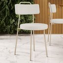 Ver imagem 2 de Kit 02 Cadeiras Decorativas Estofada Sala Jantar Barcelona Arena L02 Linho Champagne - Lyam