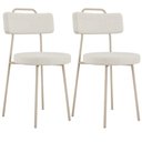 Ver imagem 1 de Kit 02 Cadeiras Decorativas Estofada Sala Jantar Barcelona Arena L02 Linho Champagne - Lyam