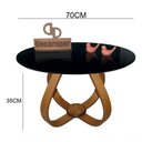 Ver imagem 3 de Mesa de Centro Cebola Redonda Vidro MDF 70cm Preto Decoraper Laqueada
