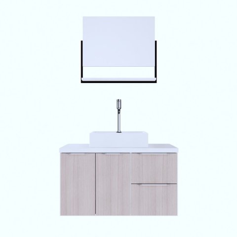 Kit Espelheira+balcao Safira Branco C/griggio 800x460x450 - Gabinetto