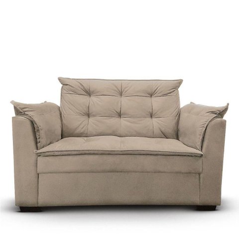 Sofá 2 Lugares para Sala Moderno Confortável Amélia Suede Bege