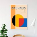 Ver imagem 2 de Quadro Colorido Bauhaus - Formas 45x34cm - com Vidro:madeira Preta