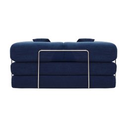 Sofá Cama Bloom Retrátil e Modular Bouclê Design Moderno na Caixa Azul Marinho - 4