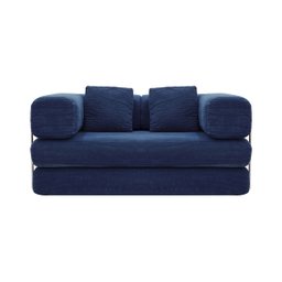 Sofá Cama Bloom Retrátil e Modular Bouclê Design Moderno na Caixa Azul Marinho - 2