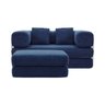 Sofá Cama Bloom Retrátil e Modular Bouclê Design Moderno na Caixa Azul Marinho - 5