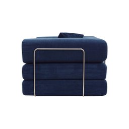Sofá Cama Bloom Retrátil e Modular Bouclê Design Moderno na Caixa Azul Marinho - 3