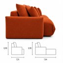 Ver imagem 5 de Sofá Retrátil 3 Lugares Veludo Armani 2,30 Mts Terracota
