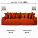 Ver imagem 4 de Sofá Retrátil 3 Lugares Veludo Armani 2,30 Mts Terracota