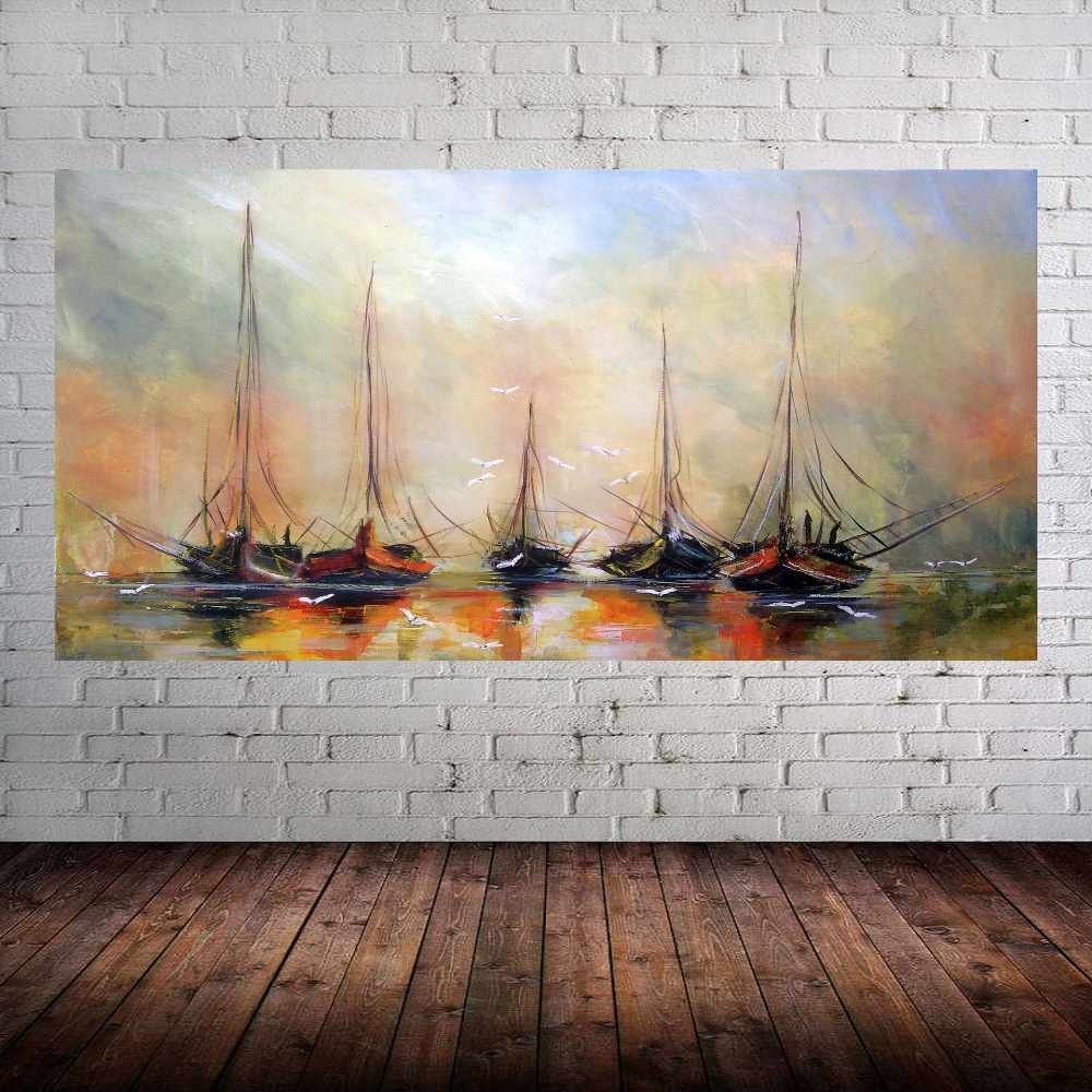 Quadro Pintura Tela Abstrato Moderno 2431: 70cm (A) x 140cm (L) - 1