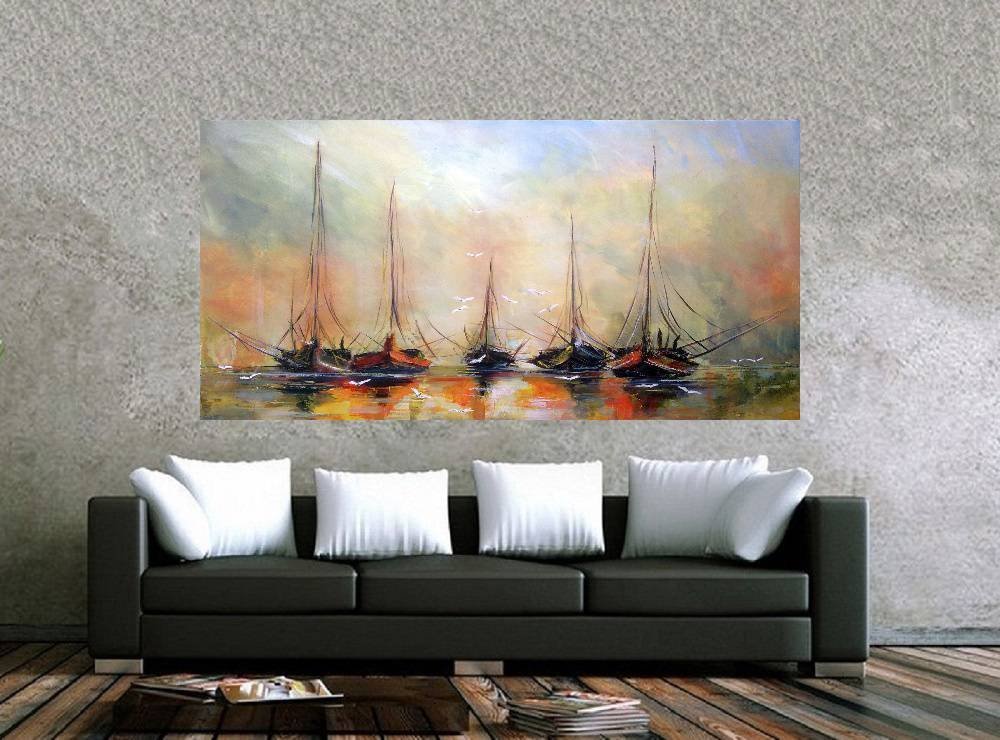 Quadro Pintura Tela Abstrato Moderno 2431: 70cm (A) x 140cm (L) - 2