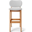 Ver imagem 6 de Kit 5 Banquetas Alta Bar Cozinha Sala Jantar Fixa Betta L02 Imbuia Linho Cinza - Lyam Decor