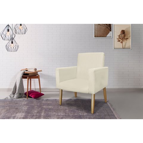 POLTRONA NINA DECORATIVA SALA E ESCRITORIO:bege