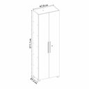 Ver imagem 3 de Armário para Escritório 2 Portas Chave e Pés com 5 Prateleiras Internas Marrom/Freijó/Off White