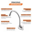 Ver imagem 5 de Torneira para Cozinha Parede Essence Cromado Meber Metais