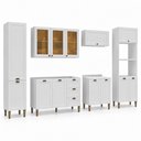 Ver mais imagens de Cozinha Compacta Modulada 6 Peças 13 Portas 3 Gavetas 305cm Vidro Reflecta Branco - Mademovel