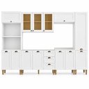 Ver imagem 4 de Cozinha Compacta Modulada 6 Peças 13 Portas 3 Gavetas 305cm Vidro Reflecta Branco - Mademovel