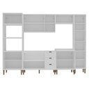 Ver imagem 7 de Cozinha Compacta Modulada 6 Peças 13 Portas 3 Gavetas 305cm Vidro Reflecta Branco - Mademovel