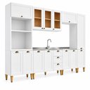 Ver imagem 2 de Cozinha Compacta Modulada 6 Peças 13 Portas 3 Gavetas 305cm Vidro Reflecta Branco - Mademovel
