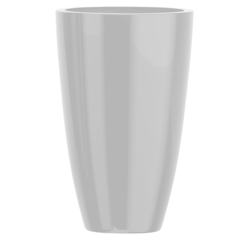 Vaso de Fibra de Vidro Roma m 70cm Brilhantes e Foscos Decorativo Cinza Claro
