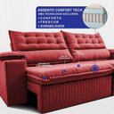 Ver imagem 4 de Sofá Retrátil e Reclinável 3,10m Molas Ensacadas Dream Velusoft Vermelho Cama Inbox