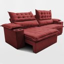 Ver imagem 6 de Sofá Retrátil e Reclinável 3,10m Molas Ensacadas Dream Velusoft Vermelho Cama Inbox