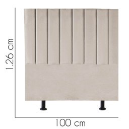Cabeceira Cama Box Solteiro Queem Estofada Carla 100cm Suede:bege - 3