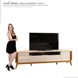 Rack Para Sala Ripado 2.2 TV Até 75 Pol Brunt EAX Móveis Off White/Cedro - 6