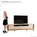 Ver imagem 6 de Rack Para Sala Ripado 2.2 TV Até 75 Pol Brunt EAX Móveis Off White/Cedro