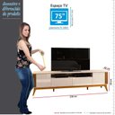 Ver imagem 7 de Rack Para Sala Ripado 2.2 TV Até 75 Pol Brunt EAX Móveis Off White/Cedro