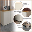 Ver imagem 7 de Conjunto de Escritório Office 3 Peças Mesa Balcão Armário Hera - Via Nossa - Off White e Cedro