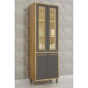 Ver imagem 2 de Paneleiro Torino 4 Portas Cinamomo/grafite com Vidro - Valdemóveis