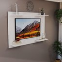 Ver imagem 2 de Painel Tv até 50 Pol em Mdf com Prateleiras para Decoração Branco