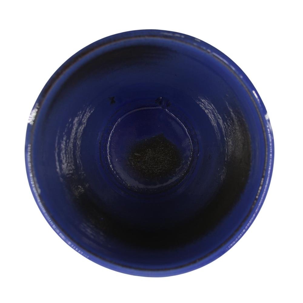 Vaso Estilo Vietnamita C/prato Cerâmica Rico Azul 22x20cm - 3