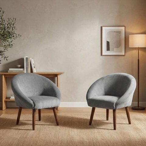 Jogo 2 Poltronas Decor para Recepção Sala de Espera Comercial Veludo Macio Base Estável