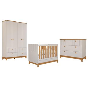 Quarto de Bebê 3 Peças Permóbili Biscoito - Off White/nature