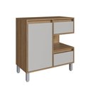 Ver imagem 1 de Gabinete Banheiro 80cm Paula Mel Arenas Gavetas Porta Nicho sem Cuba