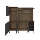 Ver imagem 4 de Armário Kit cozinha Manaus 1.83m estilo retrô pés palito com 3 gavetas + 5 portas cor Branco / Preto