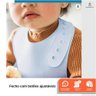 Babador Silicone com Pega Migalhas Alimentação do Bebê Azul - 5