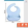 Babador Silicone com Pega Migalhas Alimentação do Bebê Azul - 2