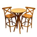 Ver imagem 5 de Conjunto Bistrô Fixo Mesa Redonda X com 2 Banquetas X Cor:mel