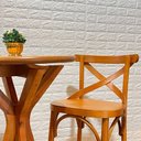 Ver imagem 4 de Conjunto Bistrô Fixo Mesa Redonda X com 2 Banquetas X Cor:mel