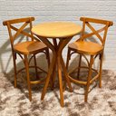 Ver imagem 3 de Conjunto Bistrô Fixo Mesa Redonda X com 2 Banquetas X Cor:mel