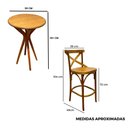Ver imagem 6 de Conjunto Bistrô Fixo Mesa Redonda X com 2 Banquetas X Cor:mel