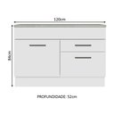 Ver imagem 5 de Balcão de Pia Cozinha 1 Porta e 2 Gavetas (com Tampo) Branco Agata Madesa Branco
