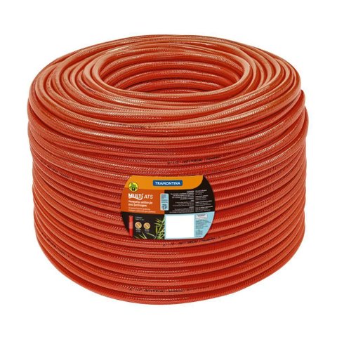 Mangueira Antitorção Multi Ats 1-2 Polegada Tramontina Laranja em Pvc 3 Camadas 200 M